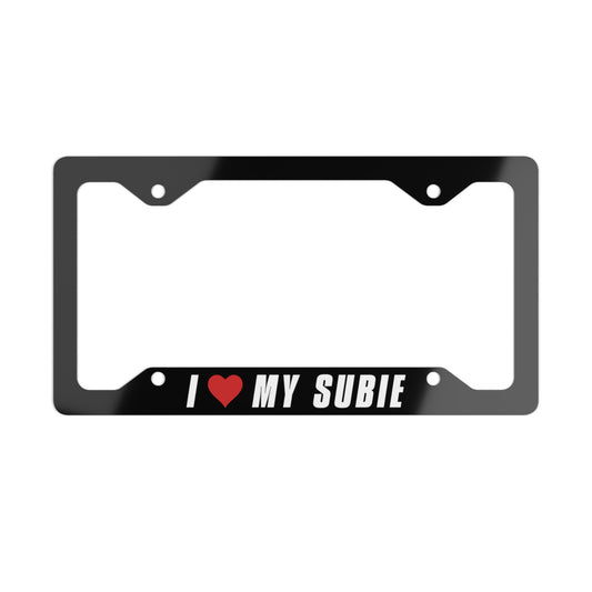 Metal License Plate Frame - I β€οΈ MY SUBIE