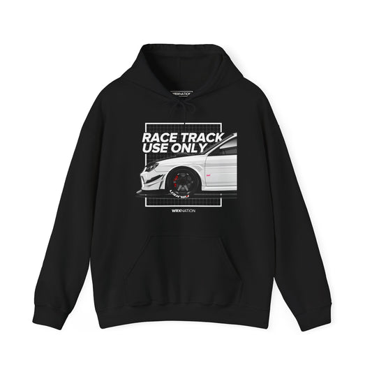 Race Track Use Only - White/Black Hoodie